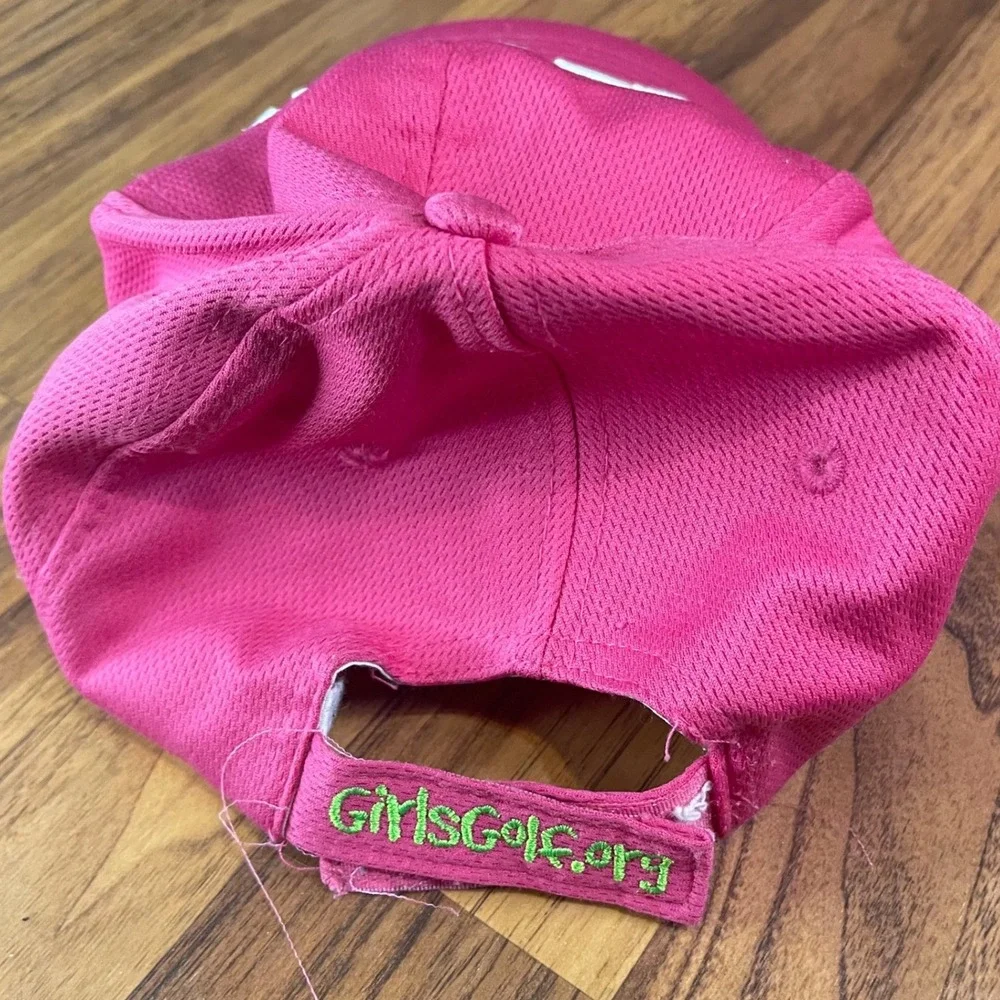LPGA USGA Girls Golf Hat Pink Mesh Adjustable Youth Sport Cap Embroidered Logo